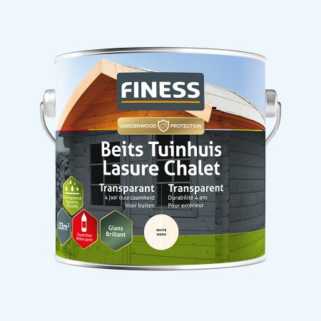 FINESS Beits Tuinhuis transparant hoogglans 2,5 L White wash