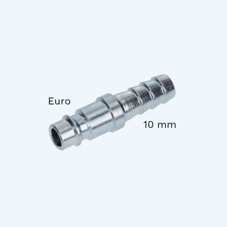 Euro insteeknippel met slangpilaar 10 mm