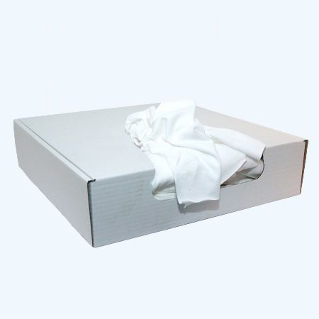 Poetslappen van gesneden witte t-shirts 3,5 kg in doos
