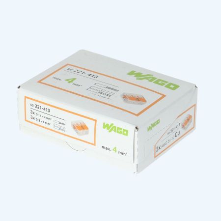 WAGO 3V verbindingsklem 4mm² (50 stuks)