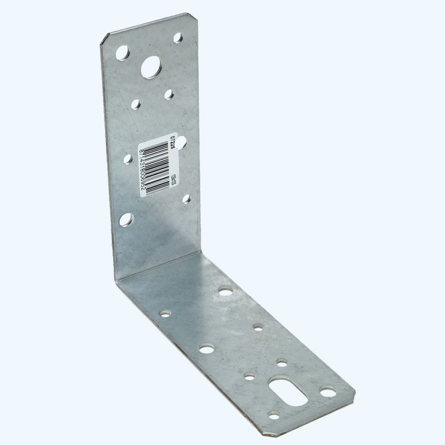 Lot De 8 équerres D'angle 125 X 24 X 2,4 Mm – Trou De 5 Mm, Finition Zinguée, Pour Bricolage Solide